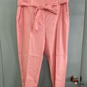 Loft Pink Linen Capris Size 12